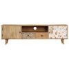 TV Stand 55.1"x11.8"x15.7" Solid Wood Mango - Brown