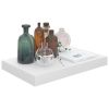 Floating Wall Shelves 2 pcs High Gloss White 15.7"x9.1"x1.5" MDF - White