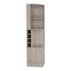Bar Cabinet Papprika, 8 Wine Cubbies, Double Door, Light Gray Finish - as Pic