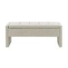 Modern Bed End Bench with Storage,Upholstered Large Foot Rest Stool, Linen Light Grey