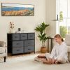 Desser For Bedroom With 7 Fabric Drawers Organizer Storage Closet Chest Clothes For Living Room Display Cabinet Of Furniture - Grey
