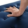 Upholstered Tufted Button Storage Bench with nails trim,Entryway Living Room Soft Padded Seat with Armrest,Bed Bench -Navy - as Pic