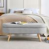 Grey Oval Ottoman Storage Bench