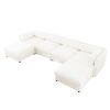 Modular Sectional Sofa with Storage, Extra Large U Shaped Sectional Couch for Living Room, White