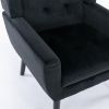 Modern Soft Velvet Material Ergonomics Accent Chair Living Room Chair Bedroom Chair Home Chair With Black Legs For Indoor Home - Black