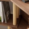 4 Tier Retractable & Rotatable Bookcases, Wooden Corner Book Shelf, Storage Rack for CDs/Movies/Books, Rustic Brown Bookcase