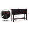48'' Solid Wood Sideboard Console Table with 2 Drawers and Cabinets and Bottom Shelf, Retro Style Storage Dining Buffet Server Cabinet-Espresso