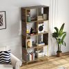 4-Tier Industrial Bookcase, Rustic Wood and Metal Frame, Asymmetrical Shelf Design, Display Storage Shelf
