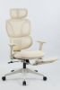 Foam office chair, ergonomic office chair, foam base, adjustable headrest, armrests, foot rests, with hanger- Cream