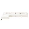 Modular Sectional Sofa with Storage, Cylindrical Backrest and Armrests Deep Comfortable Seating, White - as Pic