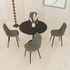 31.5" White Round Dining Table, Tulip Table Kitchen Dining Table 2-4 People with MDF Table Top & Pedestal Base- Black