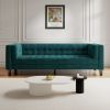 3-Seater Sofa, Upholstered Tufted Coach, Velvet Sofa, Green - as Pic