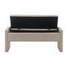 Modern Bed End Bench with Storage,Upholstered Large Foot Rest Stool, Comfy Window Vanity Bench Grey Brown - as Pic