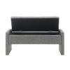 Modern Bed End Bench with Storage,Upholstered Large Foot Rest Stool, Comfy Window Vanity Bench, Grey