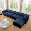 Modular Sectional Sofa with Storage, Cylindrical Backrest and Armrests Deep Comfortable Seating,Durable and Supportive, Blue - as Pic