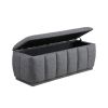Modern Gray Storage Bench Cushion Seat 1pc Plywood Frame Fabric Upholstery Home Furniture - as Pic