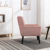Modern Soft Velvet Material Ergonomics Accent Chair Living Room Chair Bedroom Chair Home Chair With Black Legs For Indoor Home - Pink