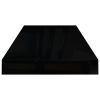 Floating Wall Shelf High Gloss Black 23.6"x9.3"x1.5" MDF - Black