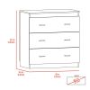 Dove Three Drawer Dresser, Superior Top, Light Gray - Light Gray