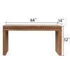 64in Rustic Wood Console Table – Elegant Entryway Table with Decorative Beaded Trim - as Pic