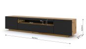 Aura - TV Stand 200 artisan oak / black - Default