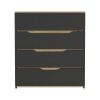 Aralia Drawer Dresser, Four Drawers, Superior Top - White / Light Oak