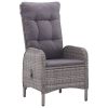 9 Piece Patio Dining Set Poly Rattan and Glass Gray - Gray