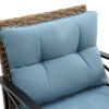 Patio 4 piece sectional low dining conversation sofa set- KD rattan wicker outdoor garden furniture corner sofa set