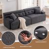 LY-029 GRAY COMPRESSION SOFA: 4-seater combined sofa, Wood Grain Chenille fabric, full sponge compression sofa