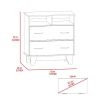 Stamford Two Drawer Dresser, Four Legs, Two Open Shelves, Superior Top - Light Gray / White