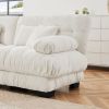 Cloud Couch 2 Seater Sofa for Living Room, Chenille 2 - Seat sofa with 2 Lumbar pillows and 2 throw pillows - Chenille White