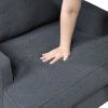 Modern Comfort Accent Chair 1pc Gray Chenille Upholstery Gold Finish Metal Legs Living Room Furniture Durable Plywood - as Pic