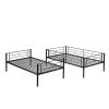 Over Twin Bunk Bed Frame with Trundle,Metal Bunkbed with Sturdy Guard Rail and 2 sideLadders- Black