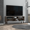 Kobe Tv Stand for TV麓s, Three Open Shelves, Two Flexible Drawers - Dark Walnut
