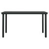 Patio Dining Table Black 55.1"x27.6"x29.1" Steel and Glass - Black