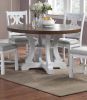 White Dining Room Wooden 1pc Round Dining Table Elegant Design Furniture - as Pic