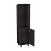 Wengue Corner Bar Cabinet with Glass Holder and Wine Rack - as Pic