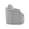 Modern Sleek Design Swivel Chair Cushion Seat Soft Gray Chenille Upholstered Plush Back Pillow Living Room Furniture 1pc - as Pic