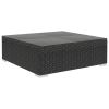 6 Piece Patio Lounge Set with Cushions Poly Rattan Black - Black