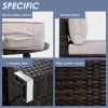 GO 9-Pieces Outdoor Half-moon Patio Sofa Set, Round Sofa Set, Modern Style Sofa, Brown Wicker, Beige Cushion - as Pic