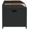 Storage Bench Black 39.4"x19.7"x20.5" Poly Rattan and Acacia Wood - Black