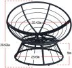 Papasan Chair;  360-degree Swivel Outdoor Papasan Chair with Beige Cushion and Durable Frame;  Comfy Circle Lounge Moon Chair - Beige