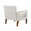 Modern Living Room Chair Beige Chenille Upholstery Pocket Coils Solid Wood Legs Furniture 1pc Armchair - as Pic