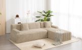 110" Cloud Sectional Sofa Upholstered Couch Free-combined Sofa for Living Room, Light Coffee - as Pic