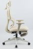 Foam office chair, ergonomic office chair, foam base, adjustable headrest, armrests, foot rests, with hanger- Cream