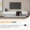 ON-TREND Sleek and Stylish TV Stand with Perfect Storage Solution, Two-tone Media Console for TVs Up to 80'', White - as Pic
