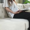 Velvet Sofa for Living Room,Buttons Tufted Square Arm Couch, Modern Couch Upholstered Button and Metal Legs, Sofa Couch