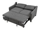 69" 3 in 1 Convertible Queen Sleeper Sofa Bed, Modern Fabric Loveseat Futon Sofa Couch w/Pullout Bed-Dark Grey