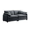 Warm and Cozy Living Room Sofa with 4 Pillows Upholstered Large Deep Seat 2 Seater Sofa for Living Room,Grey Corduroy - as Pic