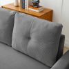 Convertible Pull Out Sleeper Sofa Bed with Reversible Storage Chaise, L Shaped Sectional Couch Bed with 2 Pillows, Grey - as Pic